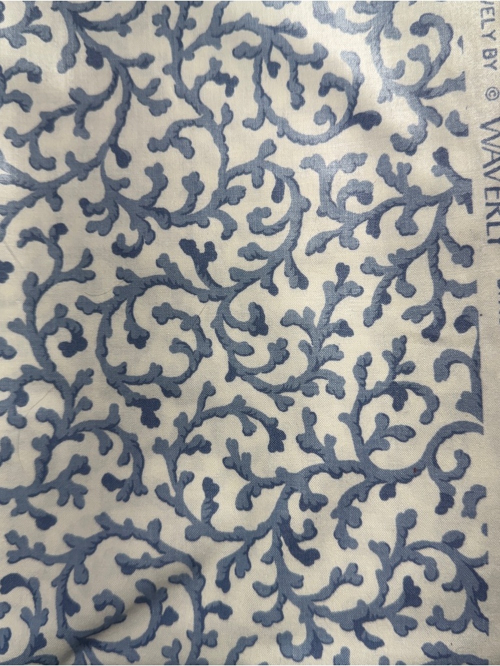 Blue Scroll Decorator Fabric Waverly 56” x 56” wide #969 - Picture 3 of 4
